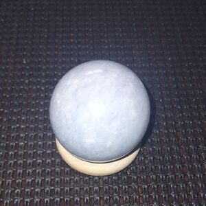 Natural Blue Calcite Crystal Sphere on Stand